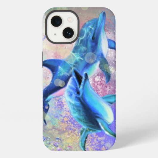 イルカのカップルiPhoneケース iPhoneケース (裏面)