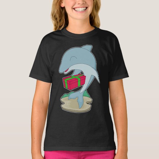 イルカのクリスマスパッケージ Tシャツ (正面)