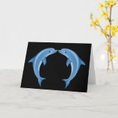 イルカのグリーティングカード カード (黄色い花)