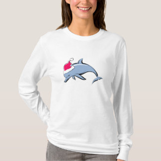 イルカのサンタのクリスマスのTシャツ Tシャツ