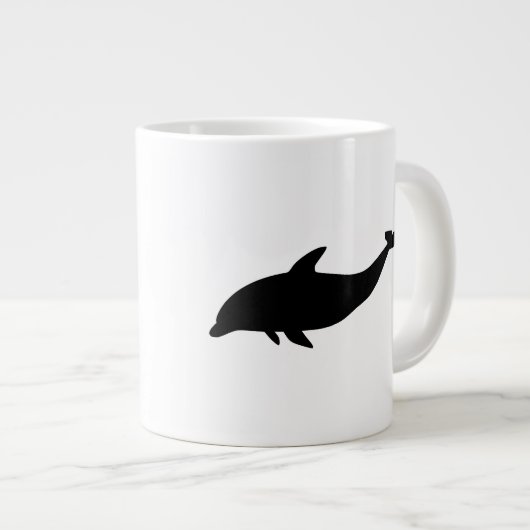 イルカのシルエット ジャンボコーヒーマグカップ (正面右)