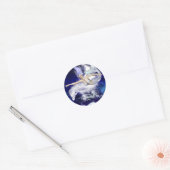 イルカのシール付き人魚 ラウンドシール (封筒)