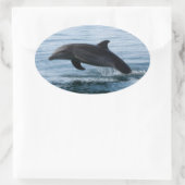 イルカのシール 楕円形シール (バッグ)
