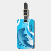イルカのジャンプ波 ラゲッジタグ (正面縦)