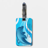 イルカのジャンプ波 ラゲッジタグ (裏面縦)