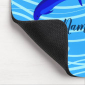 イルカのスイミングパーソナライズあなたの名前またはTexを追加 マウスパッド (コーナー)