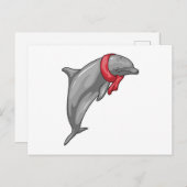 イルカのスカーフ ポストカード (正面/裏面)