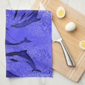 イルカのダンスの台所タオル キッチンタオル (四つ折り)