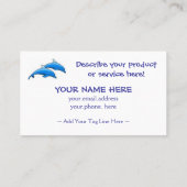 イルカのダンスの名刺のテンプレート 名刺 (裏面)