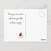 イルカのテーマパーティーの子供向け水彩画 ポストカード (裏面)