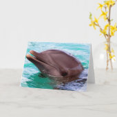 イルカのデザインの挨拶状 カード (黄色い花)