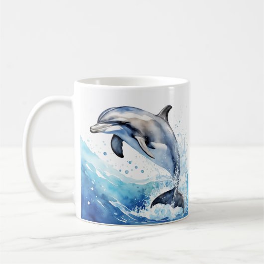 イルカのデザインを乗せたコーヒーマグ コーヒーマグカップ (左)