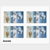 イルカのハートシール 長方形シール (シート)