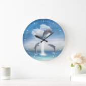 イルカのハート ラージ壁時計 (ホーム)