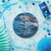 イルカのパーソナライズな誕生会をはねかけること ペーパープレート (パーティー)