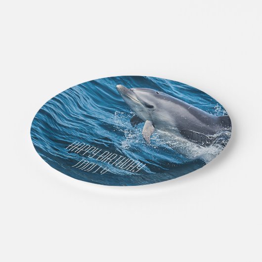 イルカのパーソナライズな誕生会をはねかけること ペーパープレート (アングル)