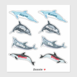 イルカのパーティーシール（名前あり） シール