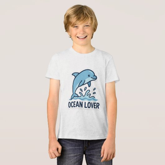 イルカのビーズ トライブレンドＴシャツ (正面全面)