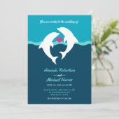 イルカのビーチ結婚式 招待状 (スタンド正面)