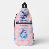 イルカのピンクになるサメの世界のモノグラム スリングバッグ (正面)