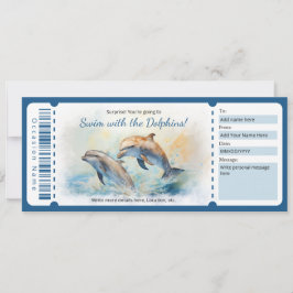 イルカのプレゼント券でサプライズスイミング 招待状