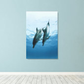 イルカのペア キャンバスプリント (インサイチュ (ウッドフロア))