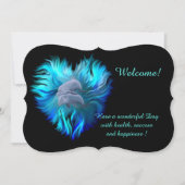 イルカのペア、テキストの追加招待状 招待状 (正面)