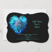 イルカのペア、テキストの追加招待状 招待状 (裏面)