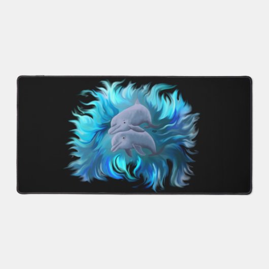 イルカのペア デスクマット (正面)