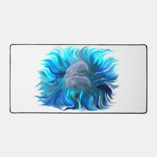 イルカのペア デスクマット (正面)