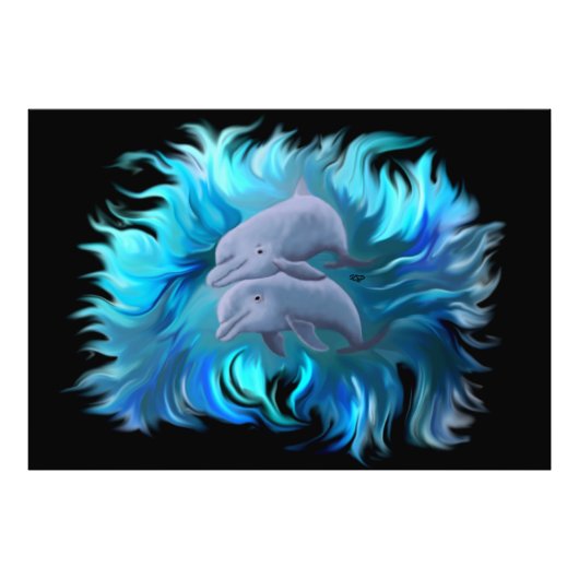 イルカのペア フォトプリント            (正面)