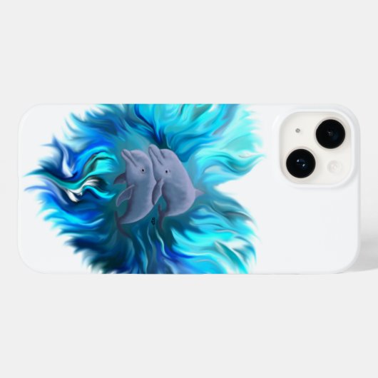 イルカのペア Case-Mate iPhoneケース (裏面 (横))