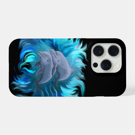 イルカのペア iPhoneケース (裏面横)