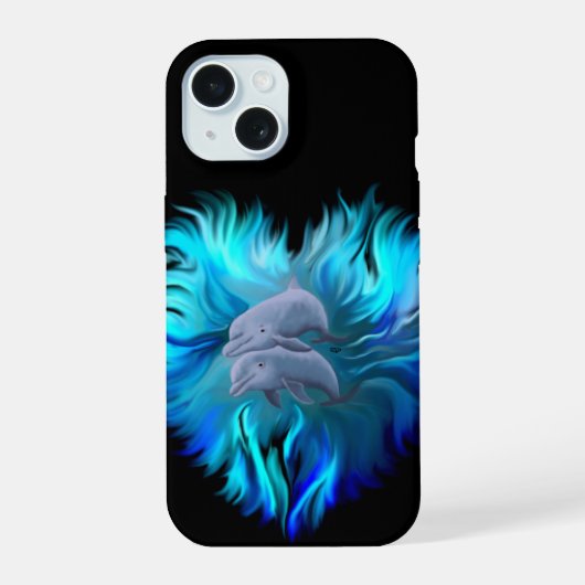 イルカのペア iPhone 15ケース (裏面)