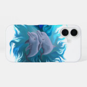 イルカのペア iPhone 16ケース (裏面横)