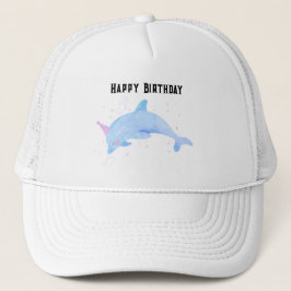 イルカのホワイトとホワイトの画像 お誕生日おめでとうございます キャップ