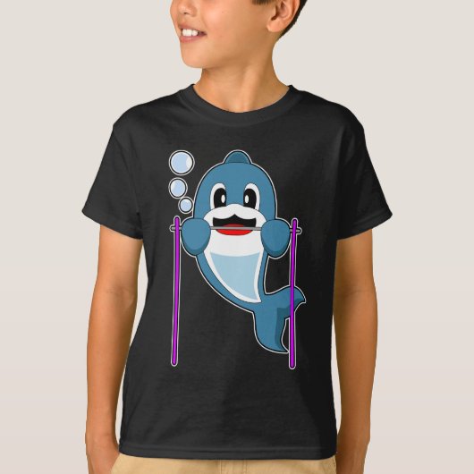 イルカのボディービルダーによる懸垂 Tシャツ (正面)