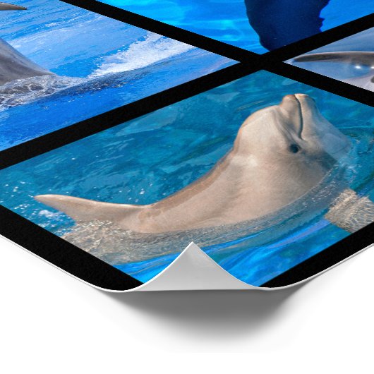 イルカのモザイク写真 ポスター (角)