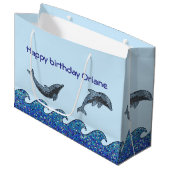 イルカのモザイク ラージペーパーバッグ (正面アングル)