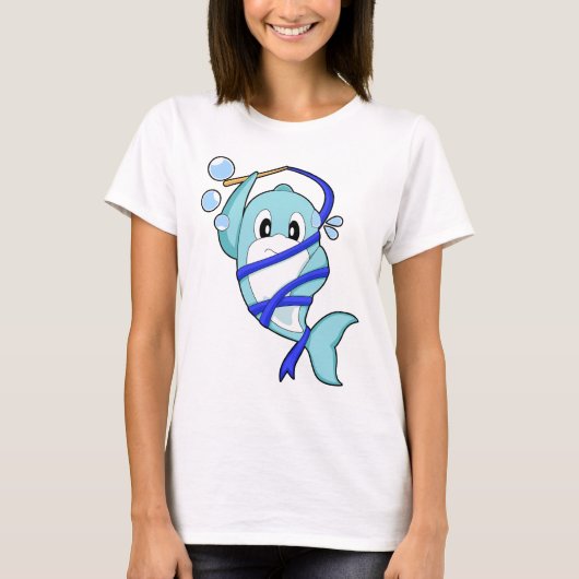 イルカのワークアウト体操フィットネス Tシャツ (正面)