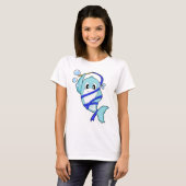 イルカのワークアウト体操フィットネス Tシャツ (正面フル)