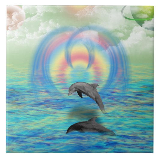 イルカの上昇 タイル (正面)