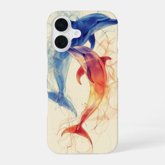 イルカの二面性 iPhone 16ケース (裏面)