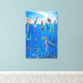 イルカの人魚 キャンバスプリント (インサイチュ (ウッドフロア))