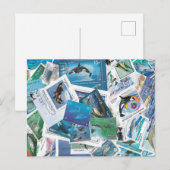 イルカの切手 ポストカード (正面/裏面)