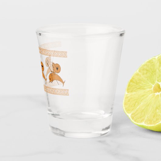 イルカの古代ギリシャの陶芸芸術に乗るホプライト ショットグラス (右)