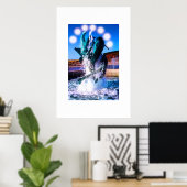 イルカの噴水で泳ぐ ポスター (ホームオフィス)