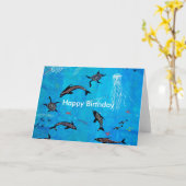 イルカの夢 カード (黄色い花)