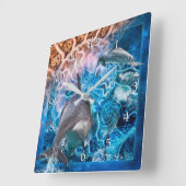 イルカの夢 スクエア壁時計 (傾斜)