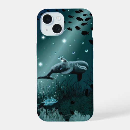 イルカの夢 iPhone 15ケース (裏面)